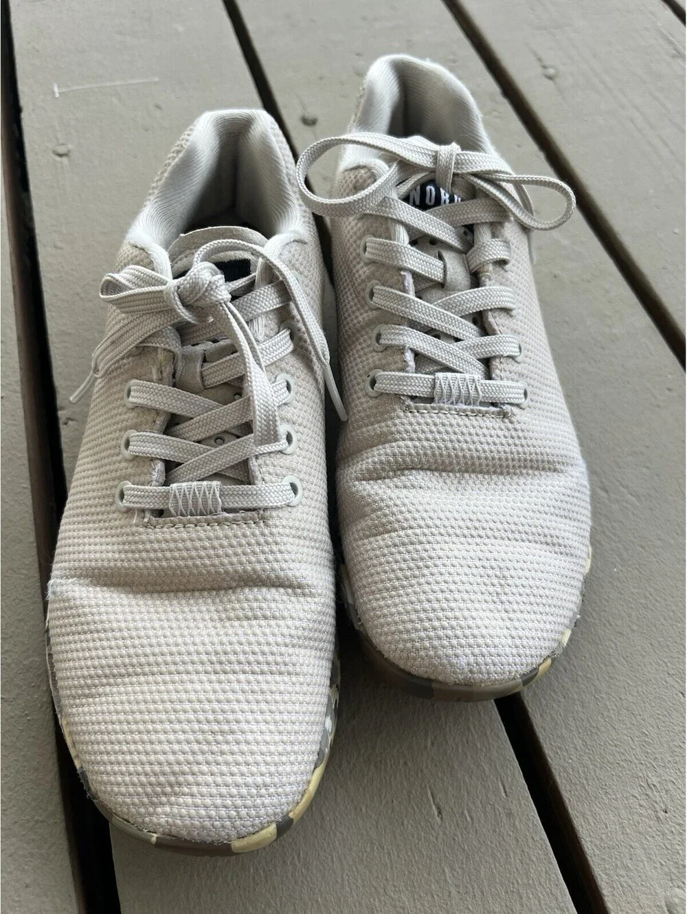 Nobull Superfabric Trainers Beige Workout Shoes Women's Size 9 Men's Size 7.5.